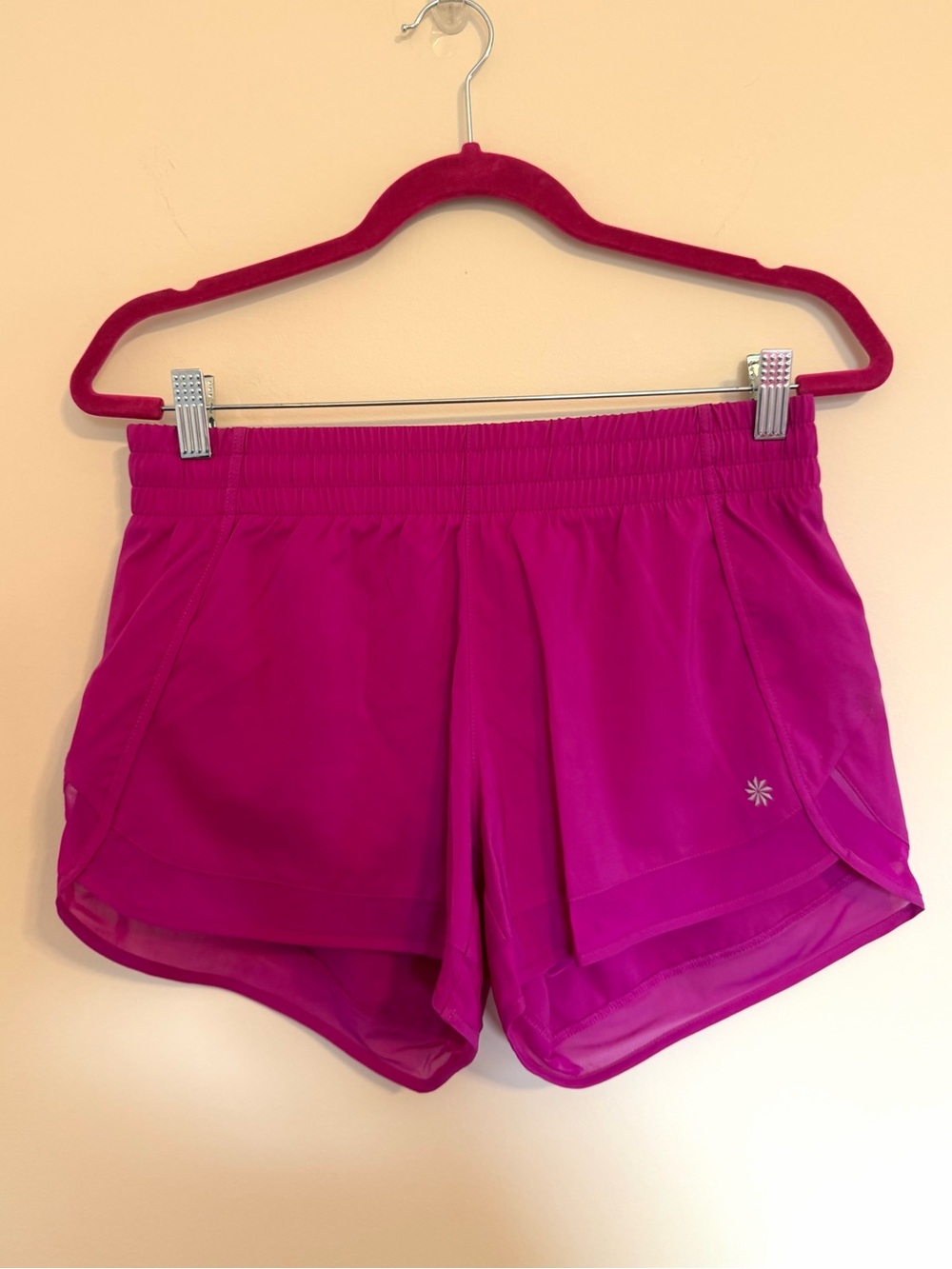 Athleta Mesh Racer Run Mid Rise Short in Magenta - Picture 5 of 10